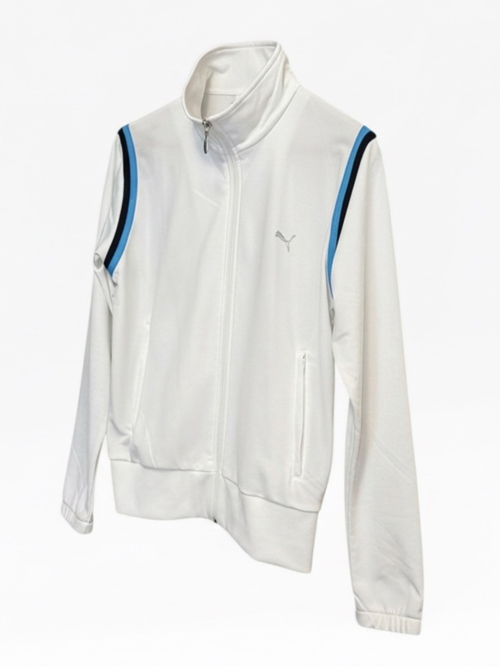 Puma Women’s Track Jacket + T-Shirt Set | White/Blue/Black | Medium - Picture 3 of 13